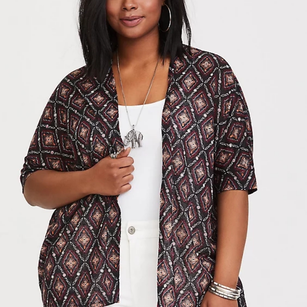 Torrid geo open cardigan size 3